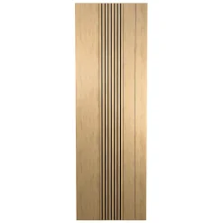 Panneau décoratif à lamelles Python en mdf imitation chêne fond noir 275X60 cm-Radex Outlet