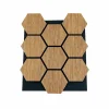 Divina Home Panneau décoratif bois MDF motif hexagonal/feutre PET, lot de 12 (62x76cm), mural insonorisant, chêne
