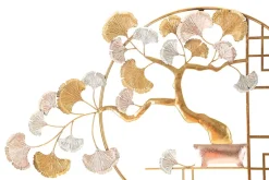 Panneau décoratif 3D arbre en métal doré cm 91,5X3X63-Mauro Ferretti Discount