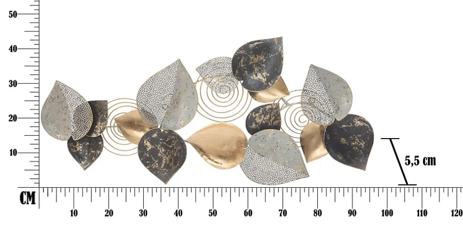 Panneau décoratif 3D en métal multicolore cm 97x5,5x43-Mauro Ferretti Outlet