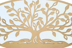 Mauro Ferretti Panneau décoratif 3D en métal doré et miroir arbre cm 120x2x60