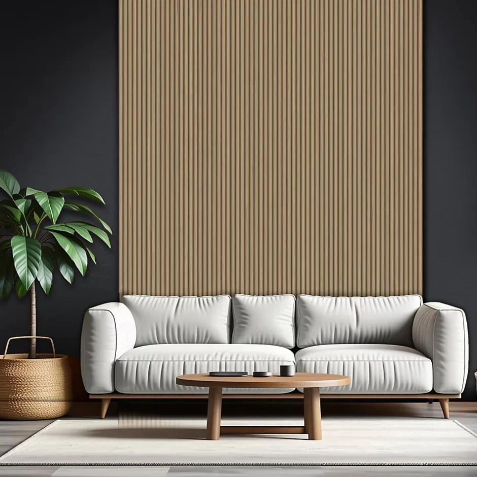 Foge Panneau décoratif fraisé Caiman effet chêne L.280x l.60cm Ep. 1,5cm