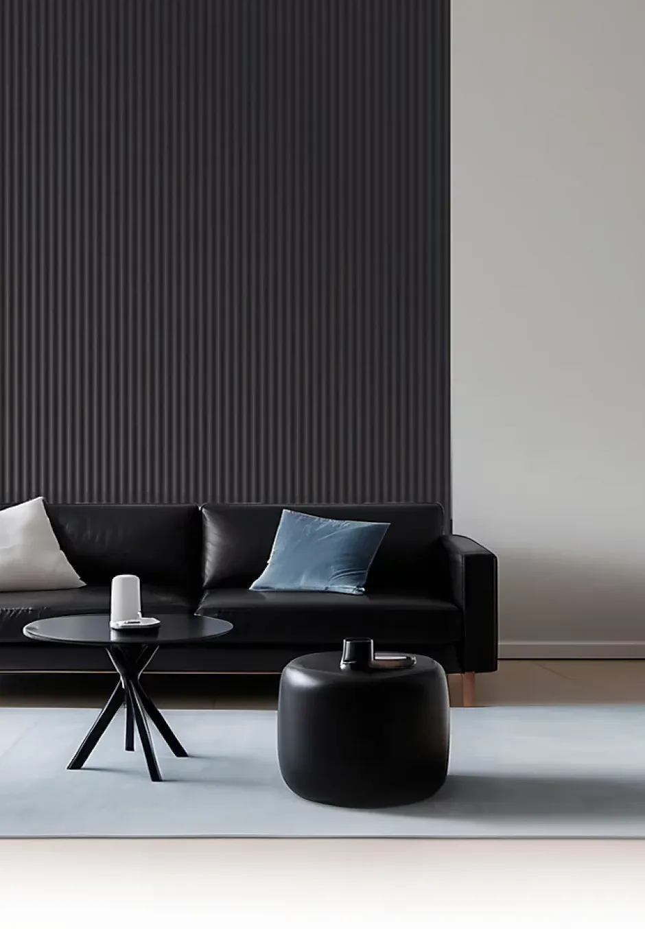 Foge Panneau décoratif fraisé Caiman noir L.280x l.60cm Ep. 1,5cm