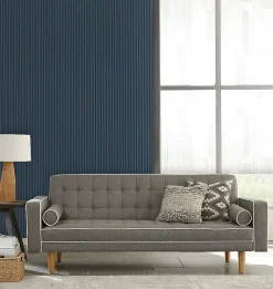 Panneau décoratif fraisé Caiman bleu L.280x l.60cm Ep. 1,5cm-Foge