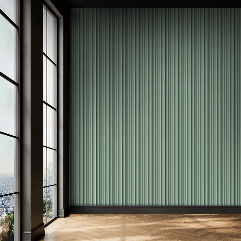 Foge Panneau décoratif fraisé Serval vert olive L.280x l.60cm Ep. 1,5cm