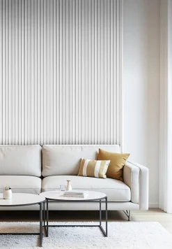 Panneau décoratif fraisé Serval blanc L.280x l.60cm Ep. 1,5cm-Foge New