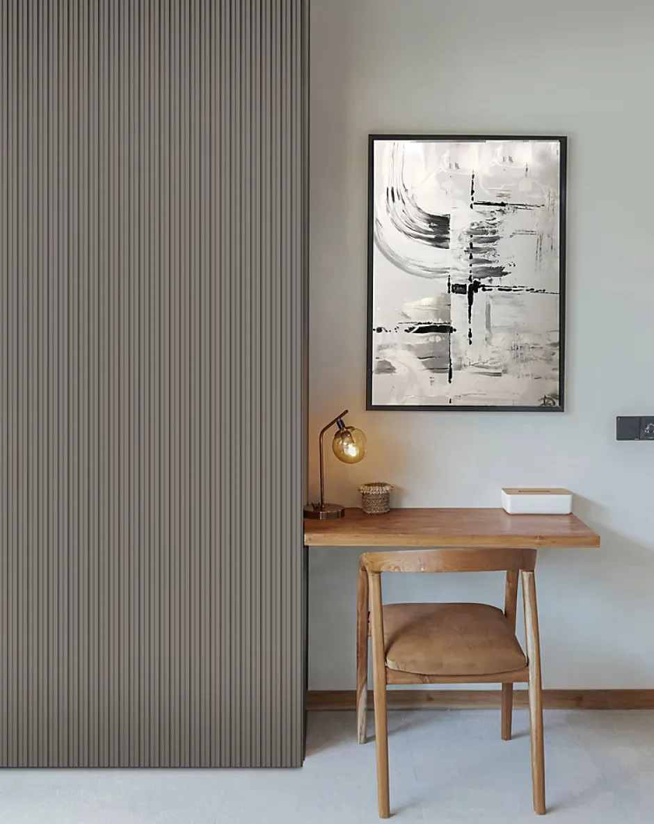 Panneau décoratif fraisé Serval beige L.280x l.60cm Ep. 1,5cm-Foge Sale