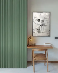 Panneau décoratif fraisé Wallaby vert olive L.280x l.60cm Ep. 1,5cm-Foge Online