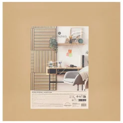 Panneau décoratif mural Colva beige fond noir 60x60cm - Atmosphera-Atmosphera Créateur D'Intérieur Best