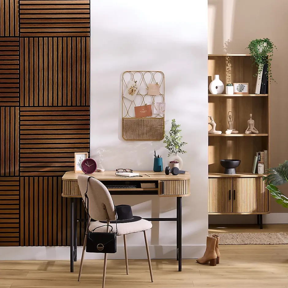 Panneau décoratif mural Colva bois foncé 60x60cm - Atmosphera-Atmosphera Créateur D'Intérieur Online