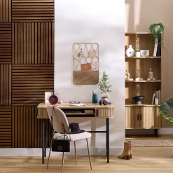 Panneau décoratif mural Colva bois foncé 60x60cm - Atmosphera-Atmosphera Créateur D'Intérieur Online