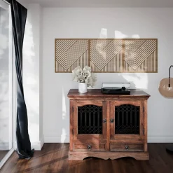 Radex Panneau décoratif mural Lise effet bois clair L.60 x l.60 x ép.1cm 3pcs