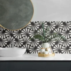 Wallfluent Panneau Décoratif Mural 50x50 cm Motif De Feuilles Élégant 4 pièces