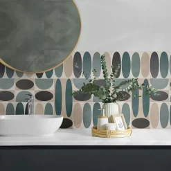 Panneau Décoratif Mural 50x50 cm Motif De Formes Ovales 4 pièces-Wallfluent Outlet