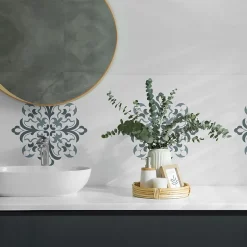 Panneau Décoratif Mural 50x50 cm Motif Floral Symétrique 4 pièces-Wallfluent Best