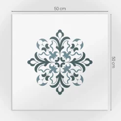 Panneau Décoratif Mural 50x50 cm Motif Floral Symétrique 4 pièces-Wallfluent Best