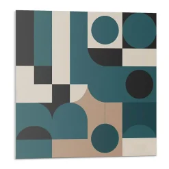 Wallfluent Panneau Décoratif Mural 50x50 cm Formes Abstraites 4 pièces