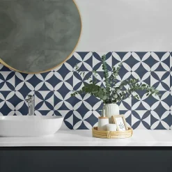 Panneau Décoratif 50x50 cm Motif Floral Géométrique 4 pièces-Wallfluent Best