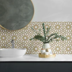 Panneau Décoratif 50x50 cm Motif Géométrique Avec Des Étoiles 4 pièces-Wallfluent Outlet