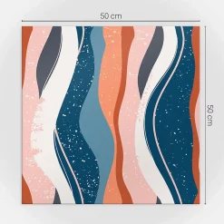 Wallfluent Panneau Décoratif 50x50 cm Vagues Aux Motifs Abstraits 4 pièces