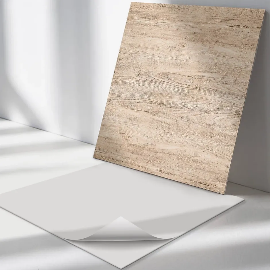 Panneau Décoratif 50x50 cm Texture De Bois Naturel 4 pièces-Wallfluent New