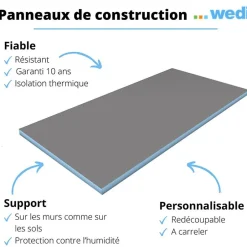 Wedi Panneau de construction 250 x 60 x 10 cm