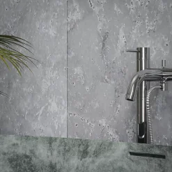 Mon Marché Déco Panneau Douche PVC Béton - L. 240 x l. 100 x ép. 1 cm