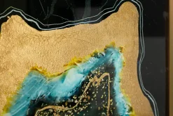 Mauro Ferretti Panneau en verre abstrait avec cadre multicolore cm 80x3,5x120