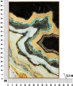 Mauro Ferretti Panneau en verre abstrait avec cadre multicolore cm 80x3,5x120