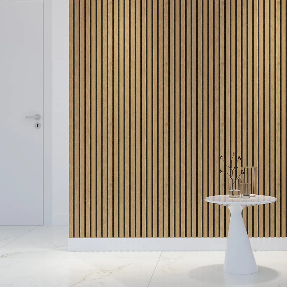 Panneau HDF noir avec lamelles 40 x 280 cm