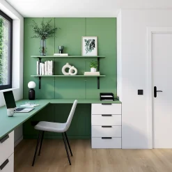 Panneau mélaminé Ninna prédécoupé vert olive 280X60X2.2cm