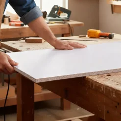 Panneau mélaminé sans bord Blanc - 250 x 125 cm, ép.18 mm (vendu au panneau)-