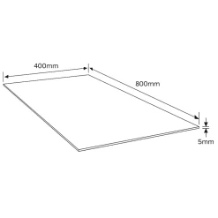 Panneau mousse légère forex - 80 x 40 cm, ép.5 mm (vendu au panneau)