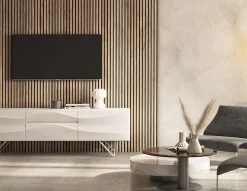 Panneau Mural Acoustique en Bois - 240x60,5x2,2 cm - Chêne Clair - A Lattes - Panneau Tasseau de Bois Naturel-Quiet Wall Online