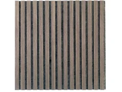 Panneau Mural Acoustique en Bois - 60x60x2,2 cm - Chêne Foncé - A Lattes - Panneau Tasseau de Bois Naturel-Quiet Wall New