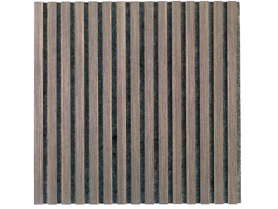 Panneau Mural Acoustique en Bois - 60x60x2,2 cm - Chêne Foncé - A Lattes - Panneau Tasseau de Bois Naturel-Quiet Wall New