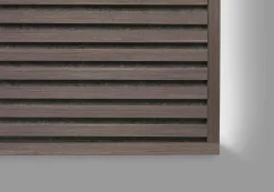 Panneau Mural Acoustique en Bois - 240x60,5x2,2 cm - Chêne Foncé - A Lattes - Panneau Tasseau de Bois Naturel-Quiet Wall Outlet