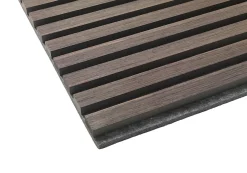 Panneau Mural Acoustique en Bois - 240x60,5x2,2 cm - Chêne Foncé - A Lattes - Panneau Tasseau de Bois Naturel-Quiet Wall Outlet