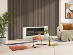 Vente-unique Panneau mural acoustique - Finition bois naturel foncé - Pack de 3,12 m² - Lot de 2 pièces - PENCIA