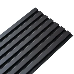 Decoon Panneau mural acoustique tasseaux bois 250 x 30 x 1,9 cm - Lamelles placage noir fond noir - 0,75m²