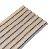 Decoon Panneau mural acoustique tasseaux bois 250 x 30 x 1,9 cm - Lamelles chêne clair véritable sur fond gris - 0,75m²