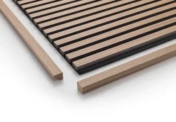 Panneau Mural Acoustique en Bois - 240x60,5x2,2 cm - Noyer Naturel - A Lattes - Panneau Tasseau de Bois Naturel-Quiet Wall Sale