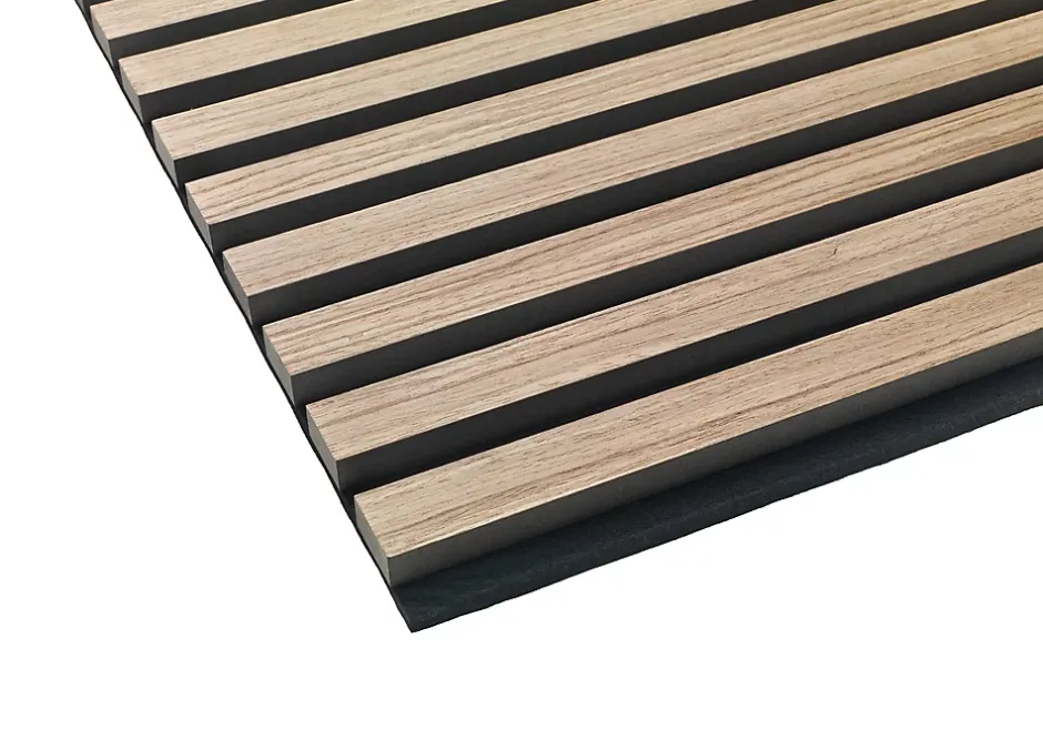 Panneau Mural Acoustique en Bois - 240x60,5x2,2 cm - Noyer Naturel - A Lattes - Panneau Tasseau de Bois Naturel-Quiet Wall Sale