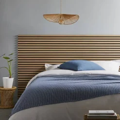 Panneau mural acoustique tasseaux bois 250 x 30 x 1,9 cm - Lamelles chêne clair véritable sur fond noir - 0,75m²-Decoon New