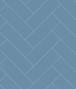 Ma nouvelle décoration Panneau mural Alu Douche Salle de Bain CHEVRON BLEU MAT DROITE 120 cm x 210 cm