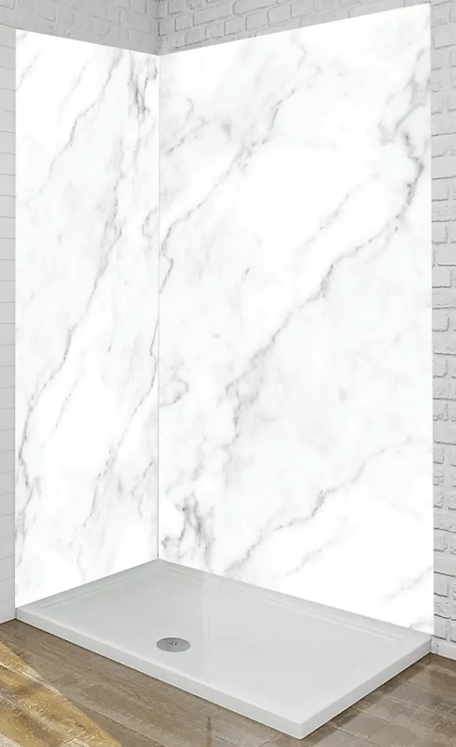 Panneau Mural Alu Douche salle de bain MARBRE BLANC Mat 120 cm x 210 cm Ma Nouvelle Déco-Ma nouvelle décoration Best