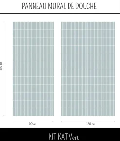 Panneau Mural Alu Douche salle de bain KIT KAT Vert 120 cm x 210 cm Ma Nouvelle Déco-Ma nouvelle décoration New