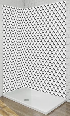 Ma nouvelle décoration Panneau Mural Alu Douche salle de bain EDOUARD gris et blanc 120 cm x 210 cm Ma Nouvelle Déco