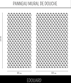 Ma nouvelle décoration Panneau Mural Alu Douche salle de bain EDOUARD gris et blanc 120 cm x 210 cm Ma Nouvelle Déco