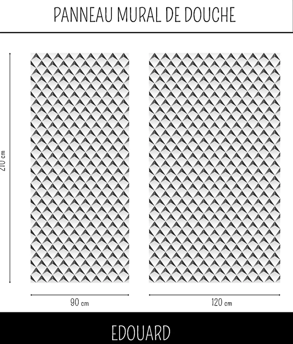 Ma nouvelle décoration Panneau Mural Alu Douche salle de bain EDOUARD gris et blanc 120 cm x 210 cm Ma Nouvelle Déco